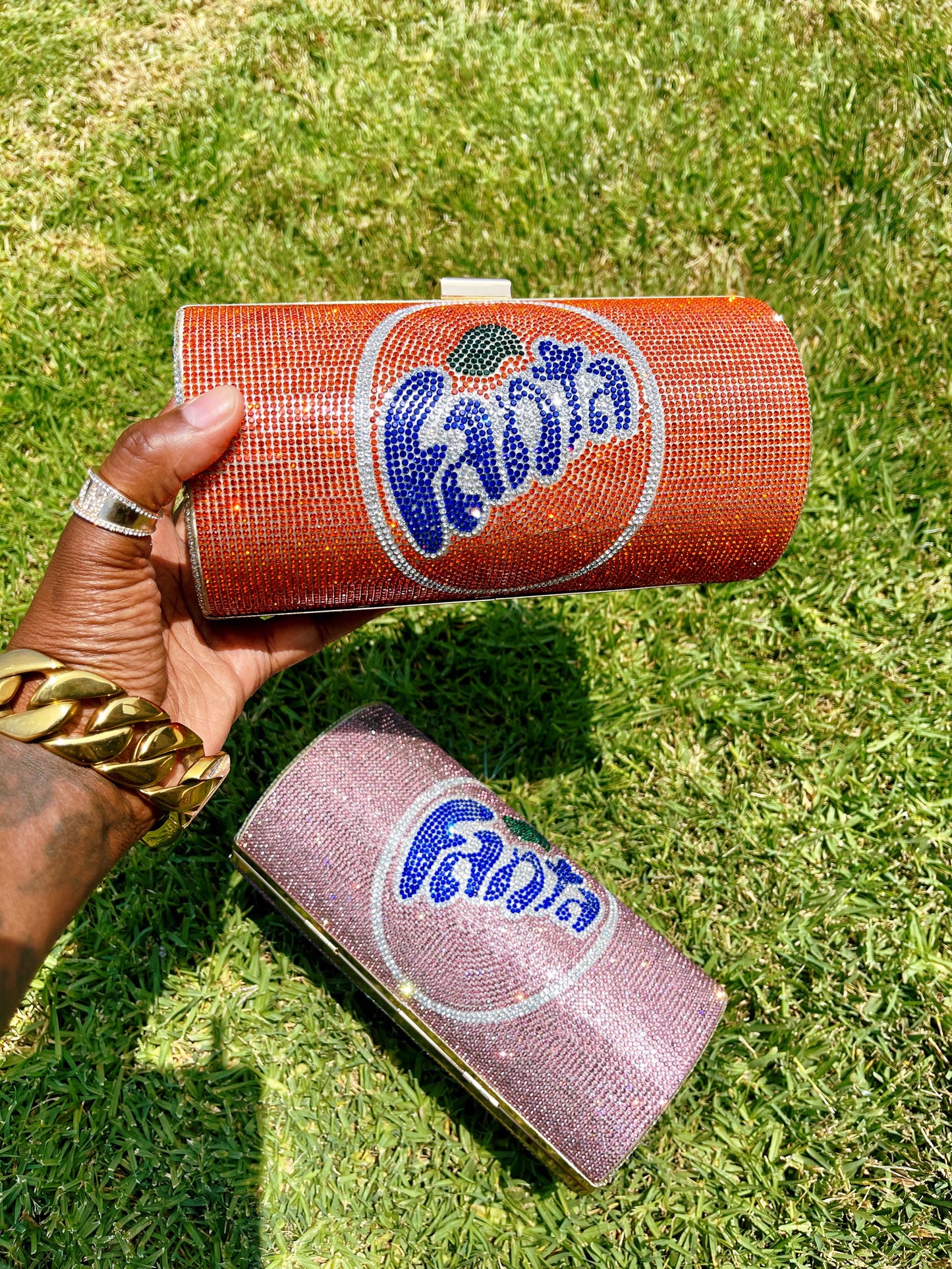 Fanta Rhinestone Clutch Bag