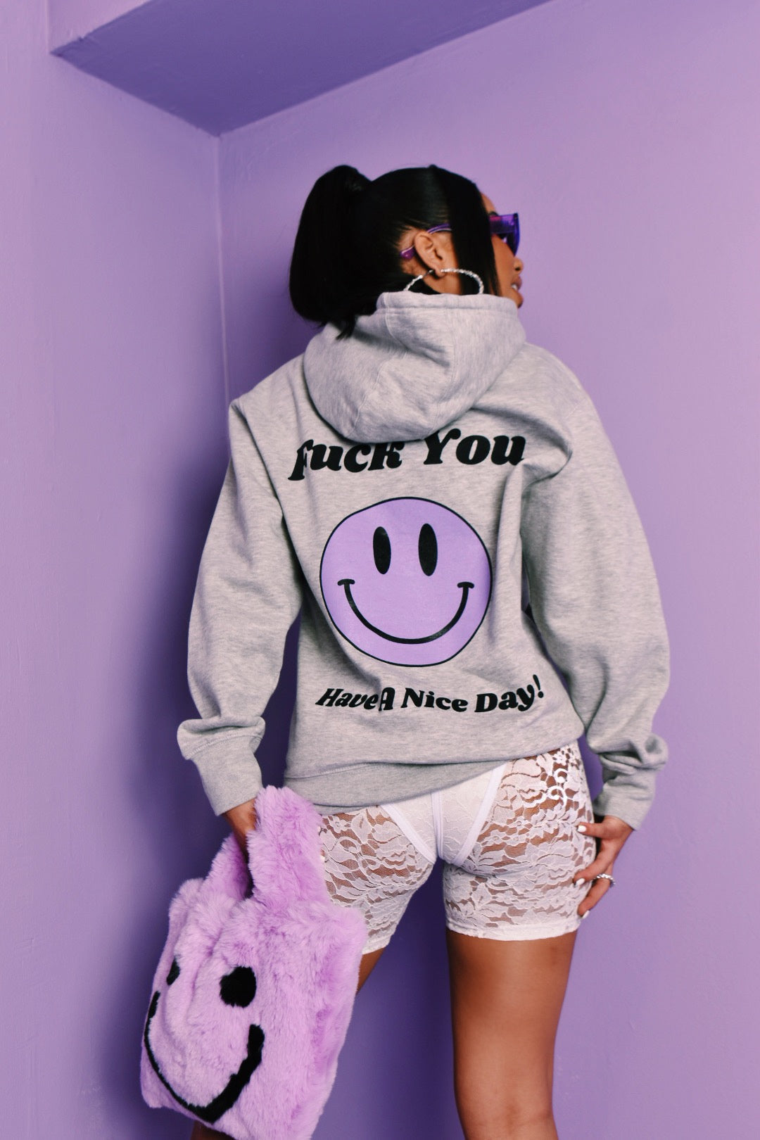 Have A Nice Day Hoodie PURPLE